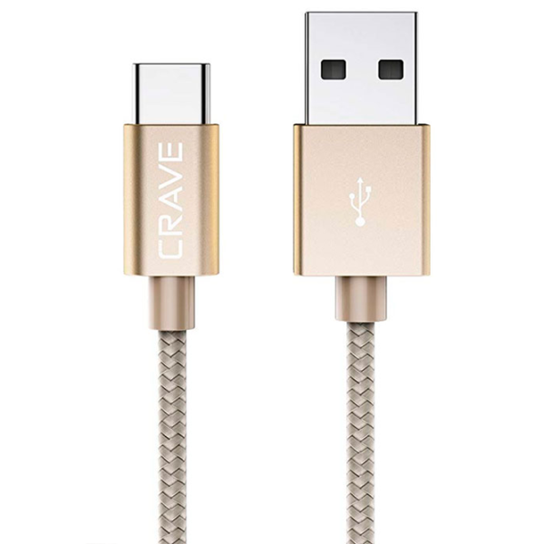 Cablu pentru telefon CRVBACG101 CRAVE USB Type-A + USB Type-C 1 m/ Gold photo 3 Cablu pentru telefon CRVBACG101 CRAVE USB Type-A + USB Type-C 1 m/ Gold photo 3