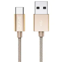 Кабель для телефона CRVBACG101 CRAVE USB Type-A + USB Type-C 1 м/ Золото photo 3