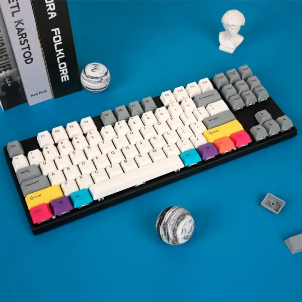 Tastatură Varmilo MA87M V2 CMYK EC Rose V2 Cu fir/ White photo 4