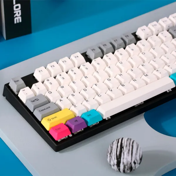 Tastatură Varmilo MA87M V2 CMYK EC Rose V2 Cu fir/ White photo 5