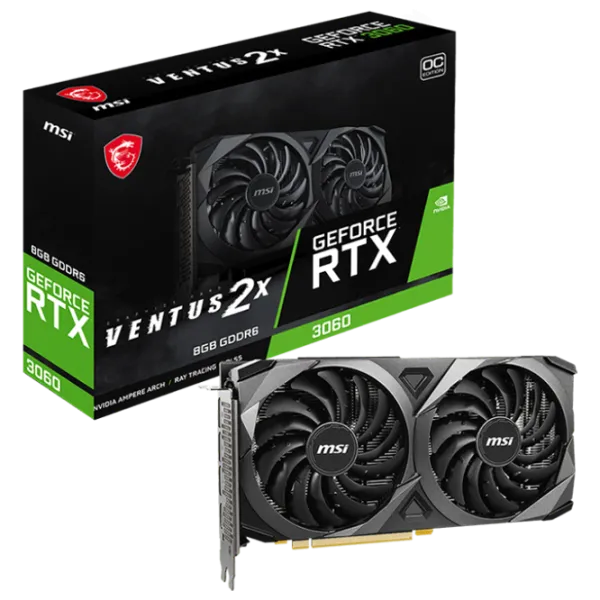 Видеокарта MSI GeForce RTX 3060 VENTUS 2X OC PCI Express 4.0 / 8 ГБ photo 5 Видеокарта MSI GeForce RTX 3060 VENTUS 2X OC PCI Express 4.0 / 8 ГБ photo 5