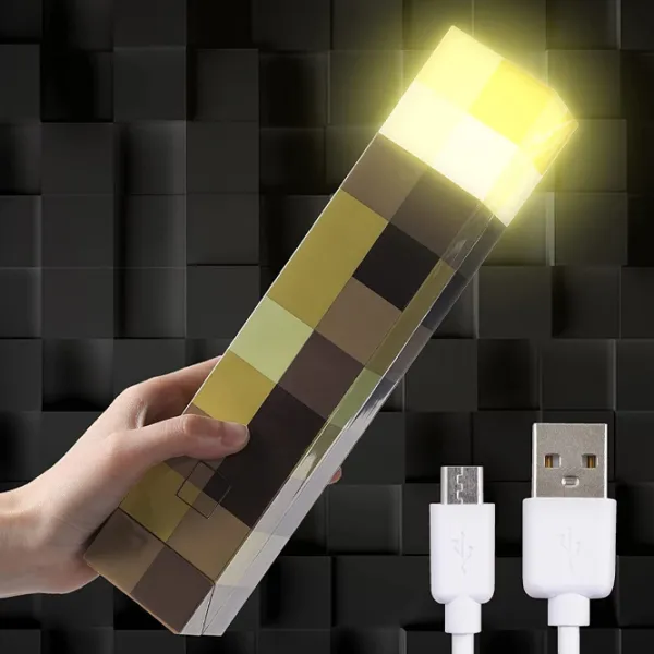 Настольная лампа фан Minecraft Light Up Torch Желтый photo 3