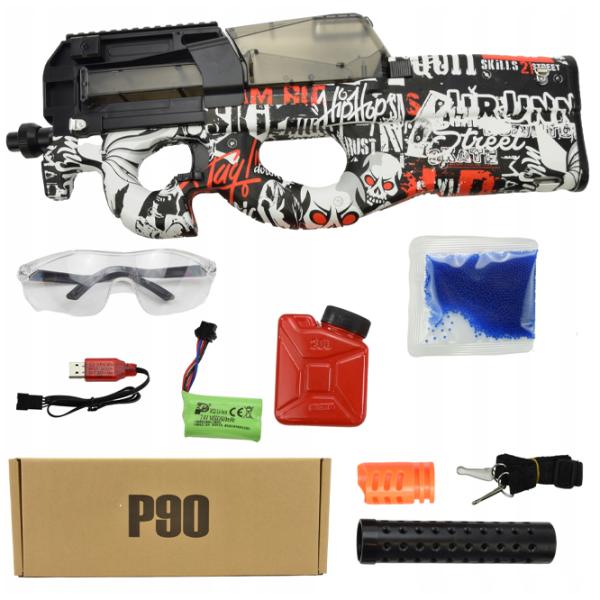 Pistol automat de jucărie Splatter Ball Gun P90 ST619A 14+/ Bile gel/ Black photo 7