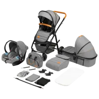 Cărucior pentru copil Lionelo Amber 3 in 1 1000970-006/ Gray photo 8