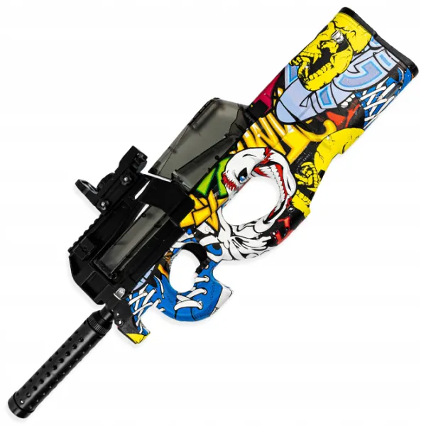 Pistol automat de jucărie Splatter Ball Gun P90 ST619B 14+/ Bile gel/ Yellow photo 2