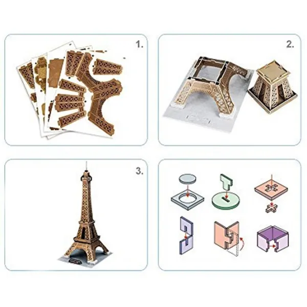 Пазл 3D CubicFun Eiffel Tower 6+/ Количество деталей: 35 photo 3