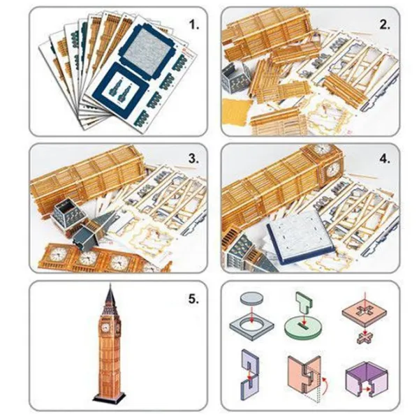 Puzzle 3D CubicFun Big Ben 3+/ Numărul de piese: 13 photo 4 Puzzle 3D CubicFun Big Ben 3+/ Numărul de piese: 13 photo 4