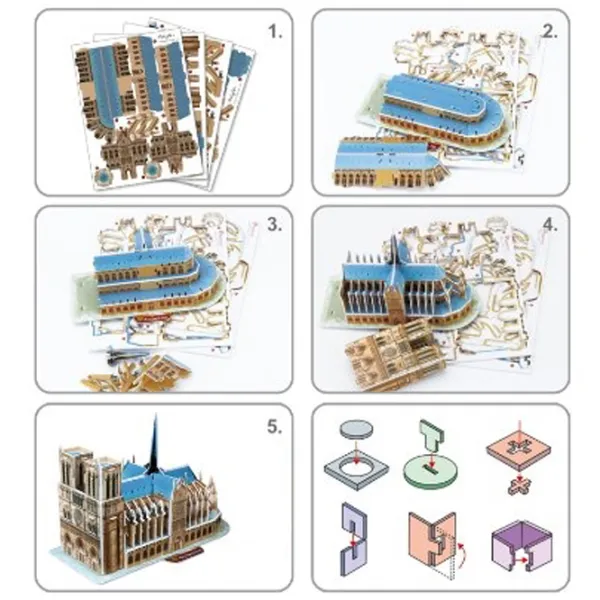 Пазл 3D CubicFun Notre Dame de Paris 3+/ Количество деталей: 40 photo 3