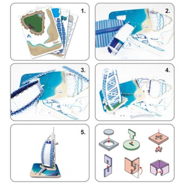 Пазл 3D CubicFun Burjal-Arab 8+/ Количество деталей: 46 photo 3