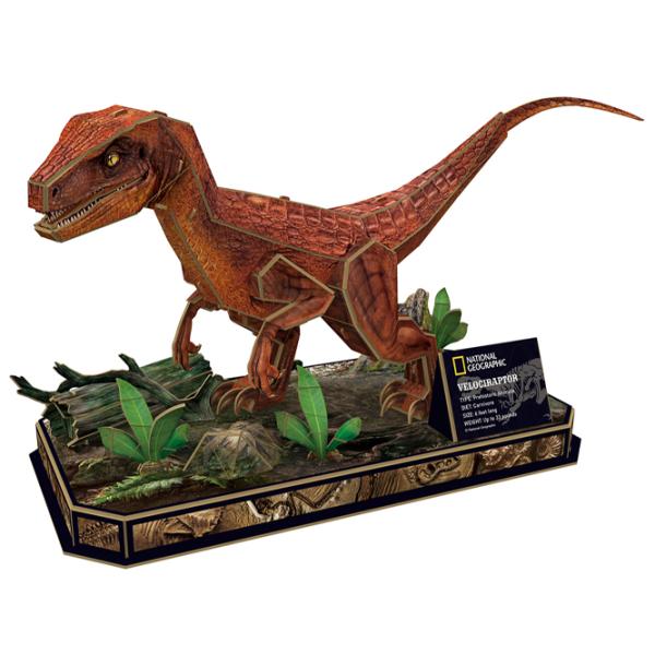 Пазл 3D CubicFun Velociraptor 8+/ Количество деталей: 63 photo 2