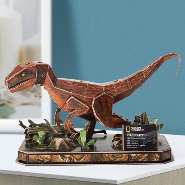 Пазл 3D CubicFun Velociraptor 8+/ Количество деталей: 63 photo 4