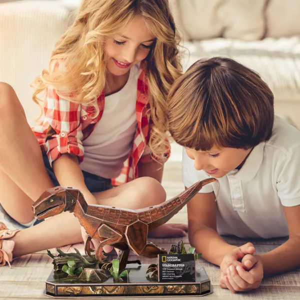 Пазл 3D CubicFun Velociraptor 8+/ Количество деталей: 63 photo 5