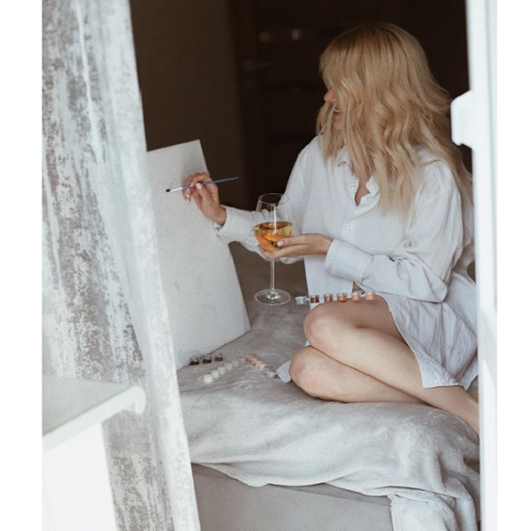 Pictură pe numere BrushMe Coș cu hortenzie GX36620 50 x 40 cm/ Orizontală photo 6