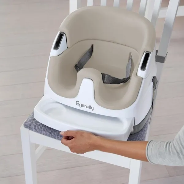 Стульчик для кормления Ingenuity Baby Base 2 in 1 (33005-003) Бустер/ 6 месяцев/ Бежевый photo 2