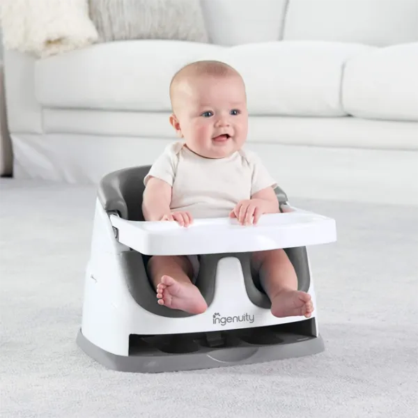Стульчик для кормления Ingenuity Baby Base 2 in 1 (33005-002) Бустер/ 6 месяцев/ Серый photo 7