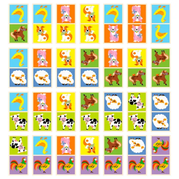 Настольная игра VIGA Domino Farm Animals 3+/ Развитие photo 2 Настольная игра VIGA Domino Farm Animals 3+/ Развитие photo 2