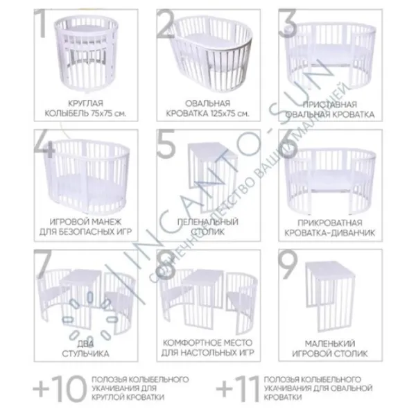 Pat pentru copii Incanto STELLA 11in1 (KR-0175/ 3) 0 luni -/ Gray photo 5 Pat pentru copii Incanto STELLA 11in1 (KR-0175/ 3) 0 luni -/ Gray photo 5