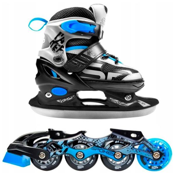 Ролики Spokey Quattro 4in1 (926656) для мальчиков/ для детей/ Черный photo 5 Ролики Spokey Quattro 4in1 (926656) для мальчиков/ для детей/ Черный photo 5
