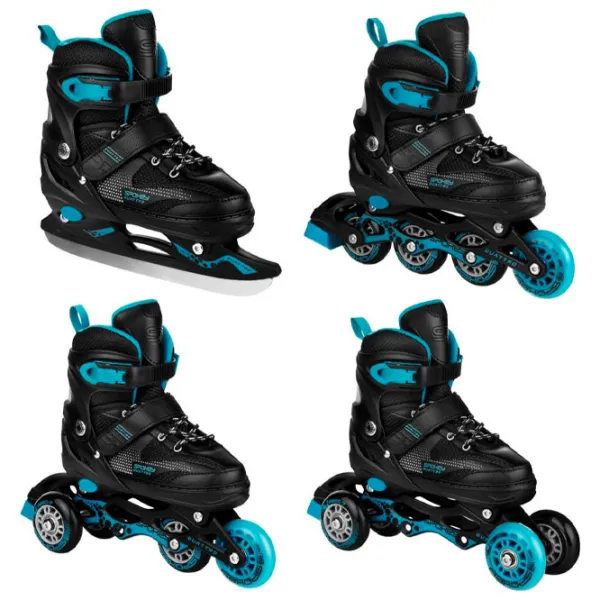Ролики Spokey Quattro 4in1 (929196) для мальчиков/ для детей/ Черный photo 11 Ролики Spokey Quattro 4in1 (929196) для мальчиков/ для детей/ Черный photo 11