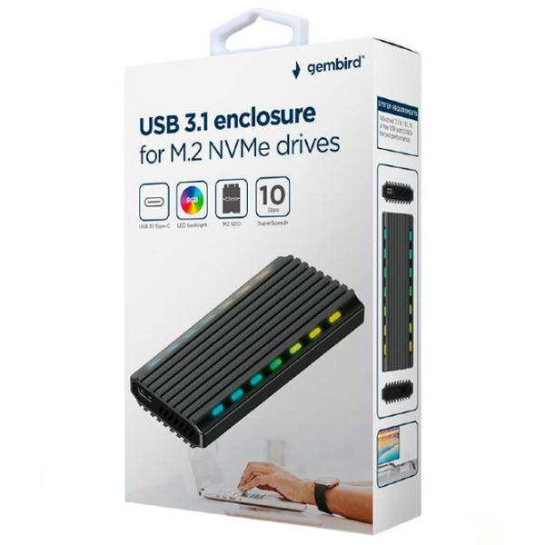 Внешний корпус для SSD Gembird EE2280-U3C-03 USB 3.1/ Черный photo 4