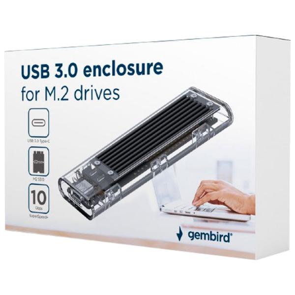 Внешний корпус для SSD Gembird EE2280-U3C-02 USB 3.1/ Прозрачный photo 3