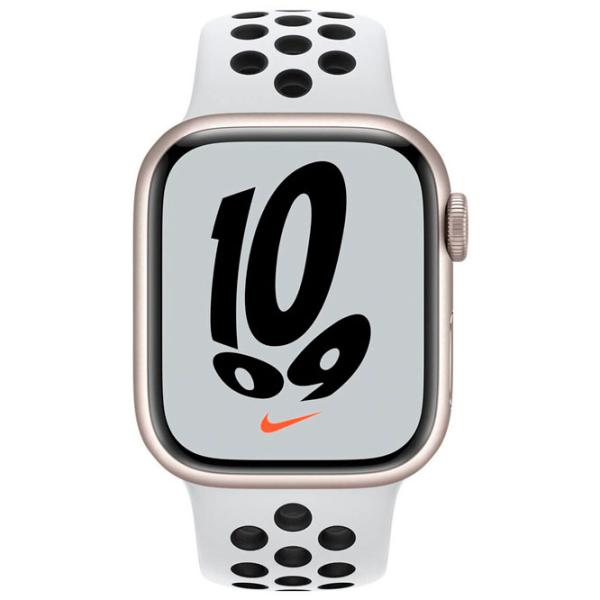 Умные часы Apple Watch Series 7 Nike 1.69"/ MKN33/ Starlight Серебристый photo 2 Умные часы Apple Watch Series 7 Nike 1.69"/ MKN33/ Starlight Серебристый photo 2