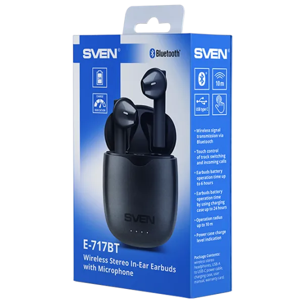 Наушники Sven E-717BT Черный Беспроводные/ Персональный photo 4 Наушники Sven E-717BT Черный Беспроводные/ Персональный photo 4