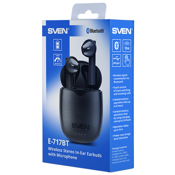 Наушники Sven E-717BT Черный Беспроводные/ Персональный photo 4 Наушники Sven E-717BT Черный Беспроводные/ Персональный photo 4