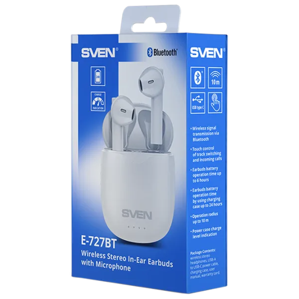Наушники Sven E-727BT Белый Беспроводные/ Персональный photo 4 Наушники Sven E-727BT Белый Беспроводные/ Персональный photo 4