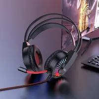 Căști Hoco W105 Joyful Red Cu fir/ Gaming photo 6