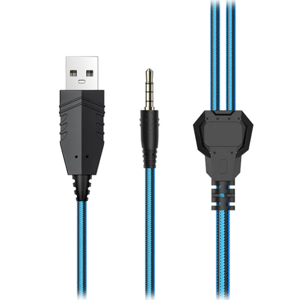 Căști Hoco W105 Joyful Blue Cu fir/ Gaming photo 3