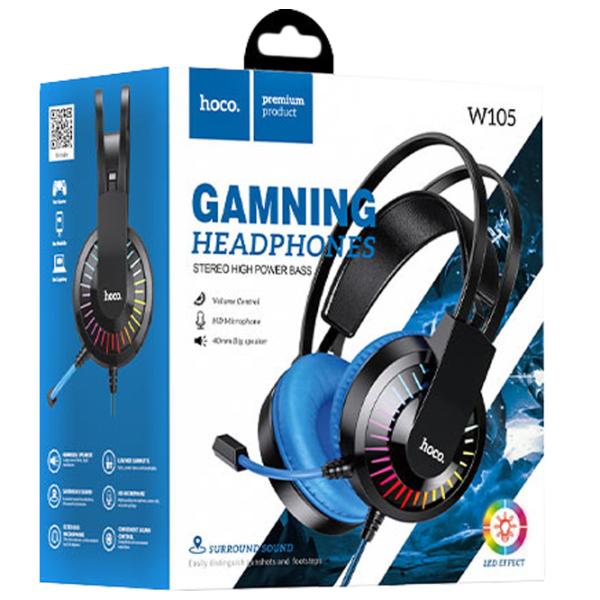 Căști Hoco W105 Joyful Blue Cu fir/ Gaming photo 4