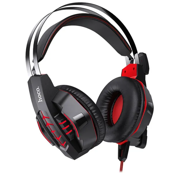 Căști Hoco W102 Cool Tour Black Red Cu fir/ Gaming photo 3