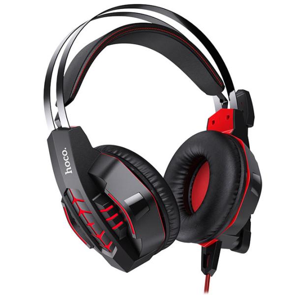 Căști Hoco W102 Cool Tour Black Red Cu fir/ Gaming photo 3