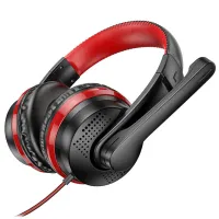 Căști Hoco W103 Magic Tour Black Red Cu fir/ Gaming photo 2