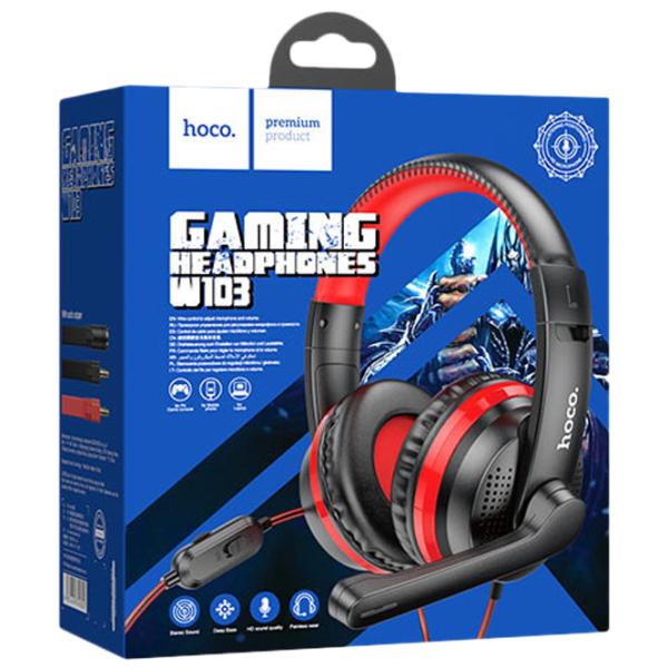 Наушники Hoco W103 Magic Tour Черный Красный Проводная/ Игровой photo 5