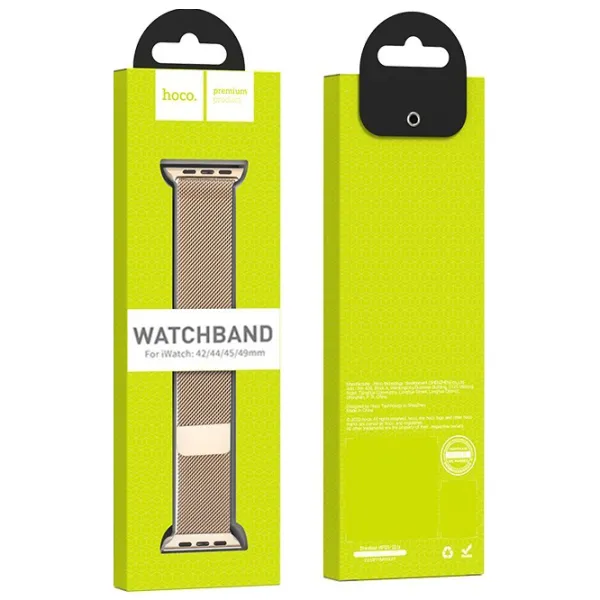 Ремешок Apple Watch WA03 Simple beauty series Металл/
42 / 44 / 45 / 49 мм / Золото Vintage photo 4