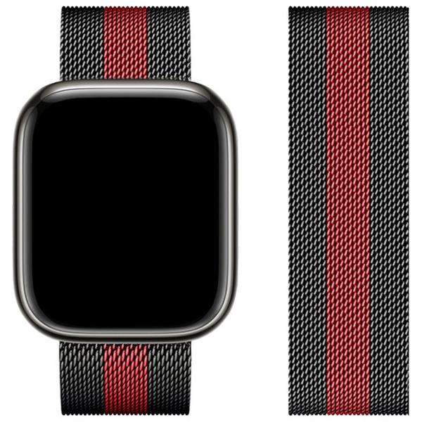 Ремешок Apple Watch WA03 Simple beauty series Металл/
42 / 44 / 45 / 49 мм / Черный Red photo 2