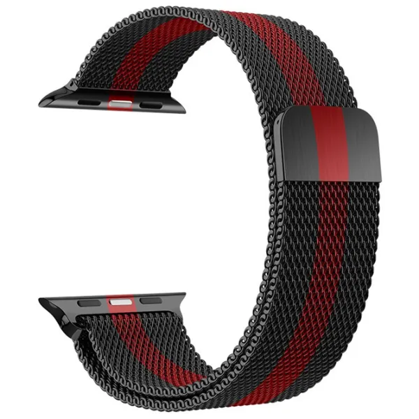 Ремешок Apple Watch WA03 Simple beauty series Металл/
42 / 44 / 45 / 49 мм / Черный Red photo 3