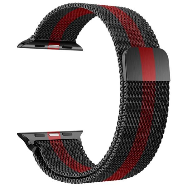 Ремешок Apple Watch WA03 Simple beauty series Металл/
42 / 44 / 45 / 49 мм / Черный Red photo 3