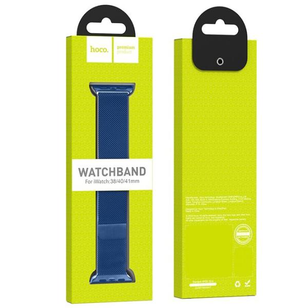 Ремешок Apple Watch WA03 Simple beauty series Металл/
38, 40, 41 мм / Синий  photo 4