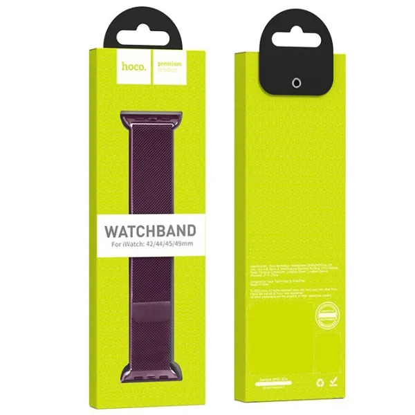 Ремешок Apple Watch WA03 Simple beauty series Металл/
42 / 44 / 45 / 49 мм / Черный Currant photo 4