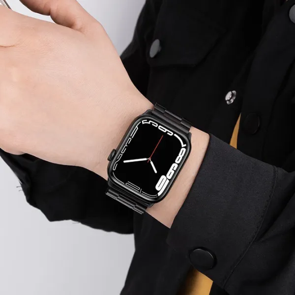 Ремешок Apple Watch WA10 Grand series three-bead Металл/
38, 40, 41 мм / Черный  photo 2