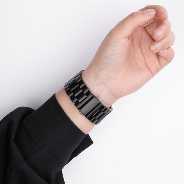 Ремешок Apple Watch WA10 Grand series three-bead Металл/
38, 40, 41 мм / Черный  photo 3