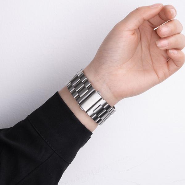 Ремешок Apple Watch WA10 Grand series three-bead Металл/
38, 40, 41 мм / Серебряный  photo 4