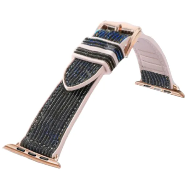 Curelușă Apple Watch WA11 Diamond series double-section Silicon/
42, 44, 45, 49 mm / Black Gold blue photo 2 Curelușă Apple Watch WA11 Diamond series double-section Silicon/
42, 44, 45, 49 mm / Black Gold blue photo 2