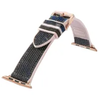 Ремешок Apple Watch WA11 Diamond series double-section Силикон/
38, 40, 41 мм / Черный Gold blue photo 2