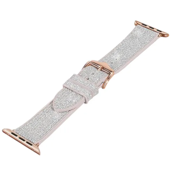 Ремешок Apple Watch WA11 Diamond series double-section Силикон/
38, 40, 41 мм / Розовый Серебристый photo 2