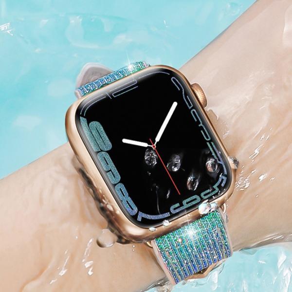 Ремешок Apple Watch WA11 Diamond series double-section Силикон/
38, 40, 41 мм / Розовый Blue green photo 3