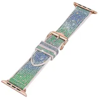 Ремешок Apple Watch WA11 Diamond series double-section Силикон/
42, 44, 45, 49 мм / Розовый Blue green photo 2